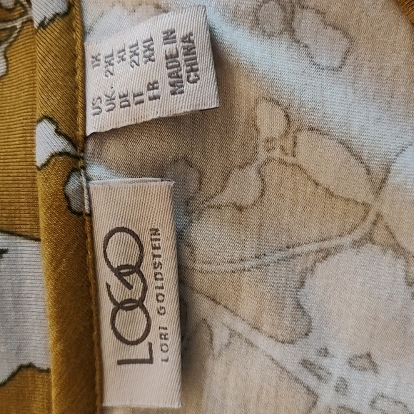 Lori Goldstein LOGO Tunic Size 1X Printed Rayon Long Sleeve Yellow Floral - Picture 4 of 10